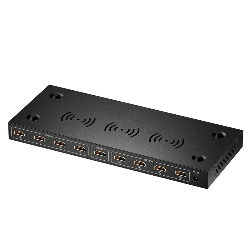 HOJIWI 1080P 8 Port Splitter Switcher 1x8 1 in 8 out HDMI-Compatible Distributor Splitter For HDTV PS3 XBOX EP program AE02