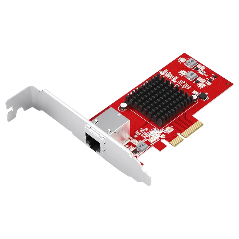 

10G Network Card Port RJ45 Pcie X4 Lan 10000M Converter Adapter Server Network Card PCI-E 4x Single AQC107 Chipset Networking