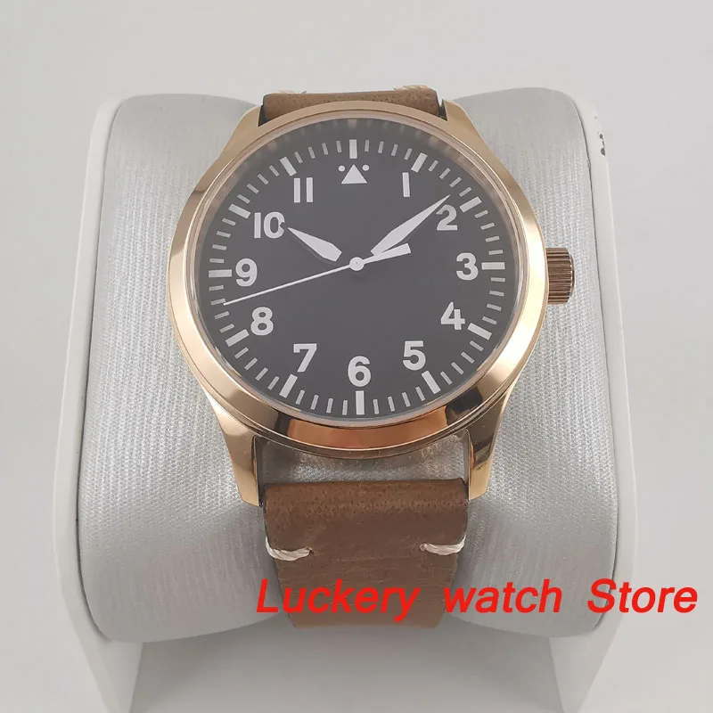 

42mm men's watch Rose gold case black sterile dial White mark with luminous display sapphire glass Automatic watch-CA50