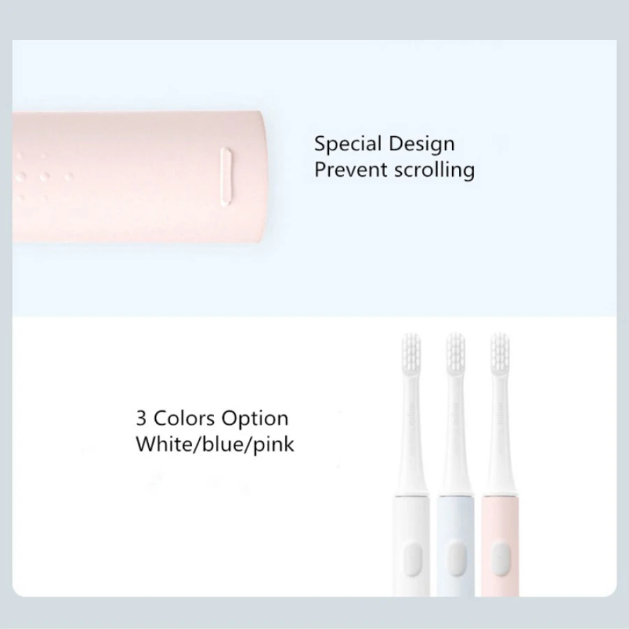 MIJIA Sonic spazzolino elettrico T100 spazzolino da denti automatico ad ultrasuoni USB ricaricabile IPX7 impermeabile due modalità chiare