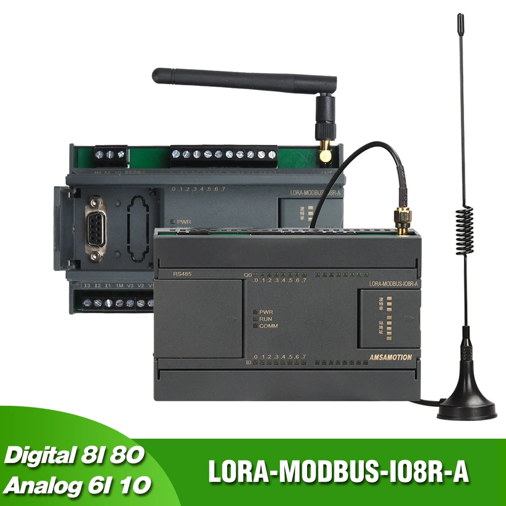 LORA Modul Nirkabel Remote Control Transmisi Transparan Komunikasi MODUBUS LORA-MODBUS-IO8R-A Digital 8I 8O Analog 6I 1O