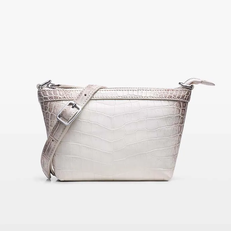 ouluoer import  crocodile  Female bag   minibag  white  women bag  One shoulder  worn bag crocodile bag