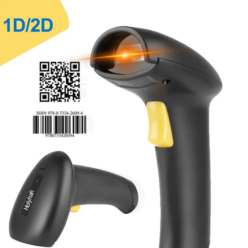 wireless handheld barcode scanner 1d 2d laser qr code reader desktop scanner wireless bluetooth holyhah a30d 01