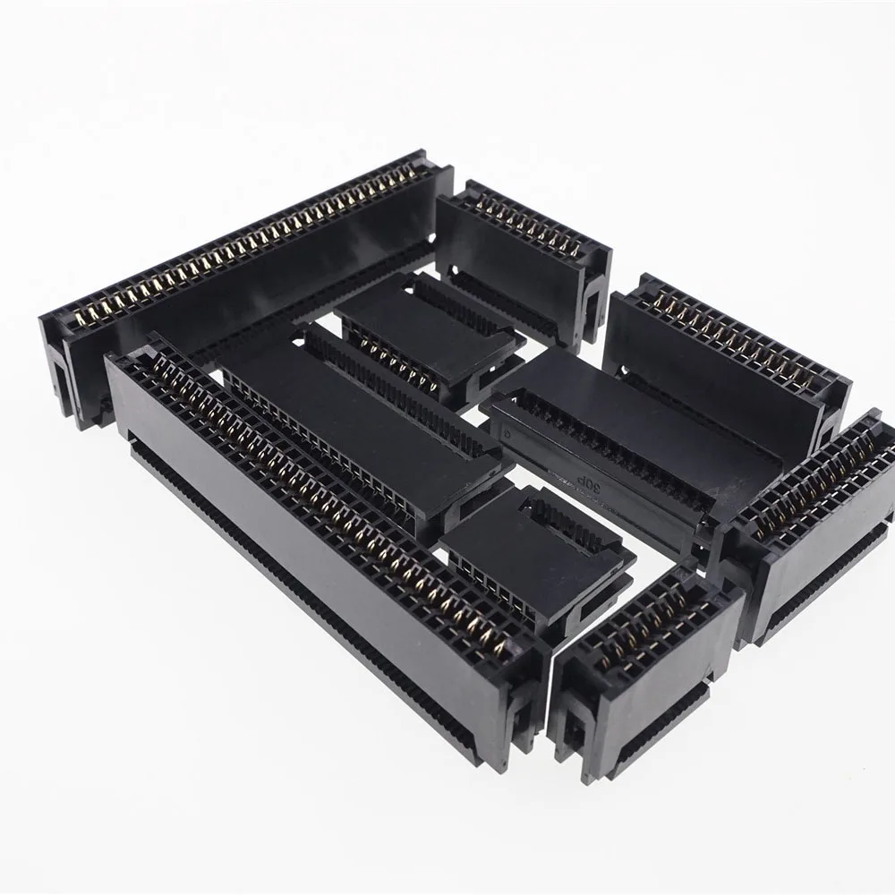 20 Pcs 2.54 MM Pitch Edge Card Type Ribbon Cable Connector 10 14 16 20 24 26 30 34 40 50 60 64 Pin PCB Receptale HIF5D IDC Crimp