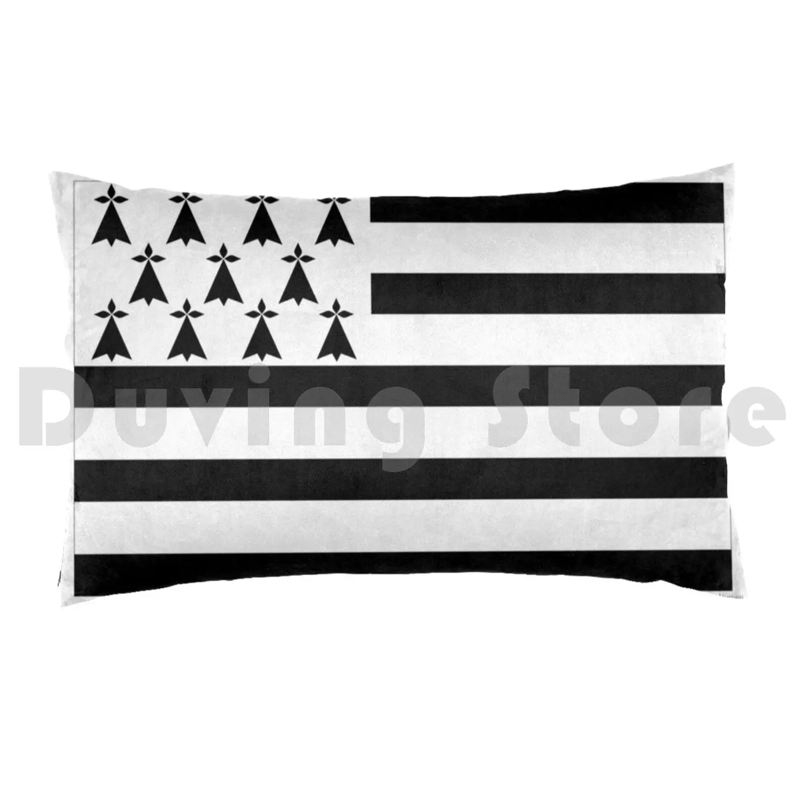 Brittany Flag Pillow Case Printed 35x50 Brittany Flag France Region Country Symbol Sign Identity Nation