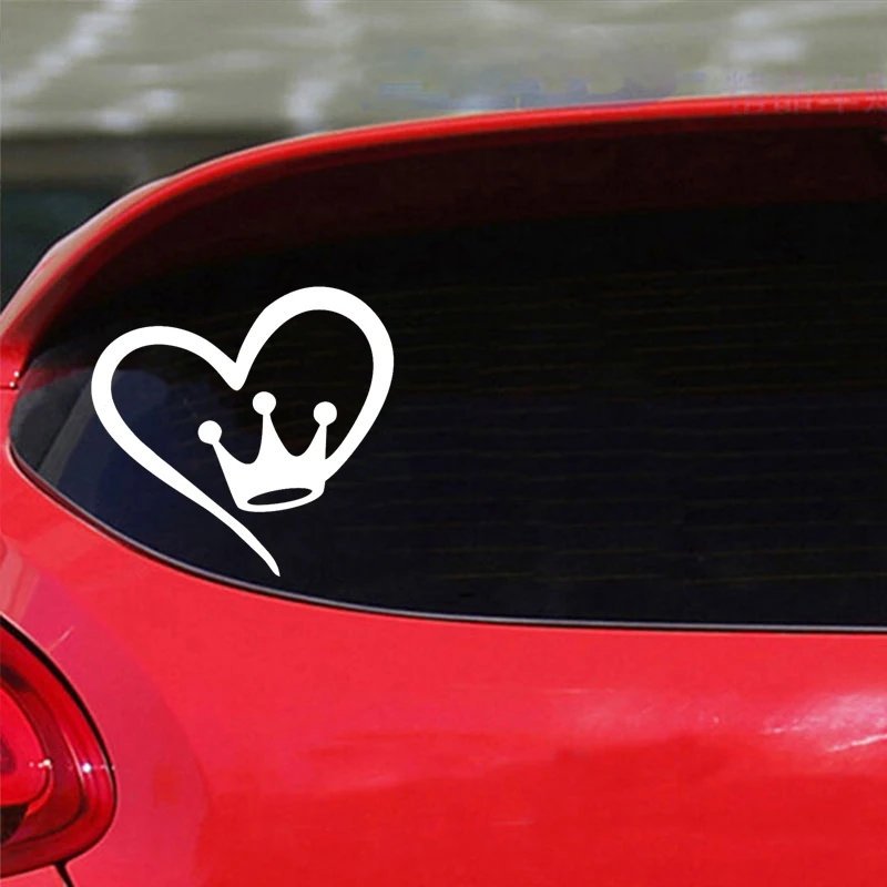 Vinyl Decal The Heart and the King Crown Car Sticker Waterproof Auto Decors Car Styling Car Accessories Pegatinas Para Coche