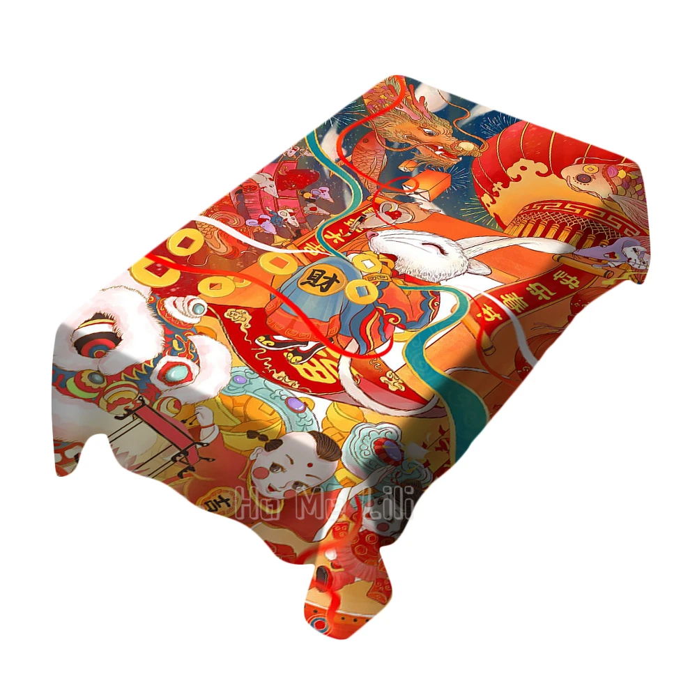 

Chinese New Year Painting Happiness Tablecloth Indoor And Outdoor Art Decoration