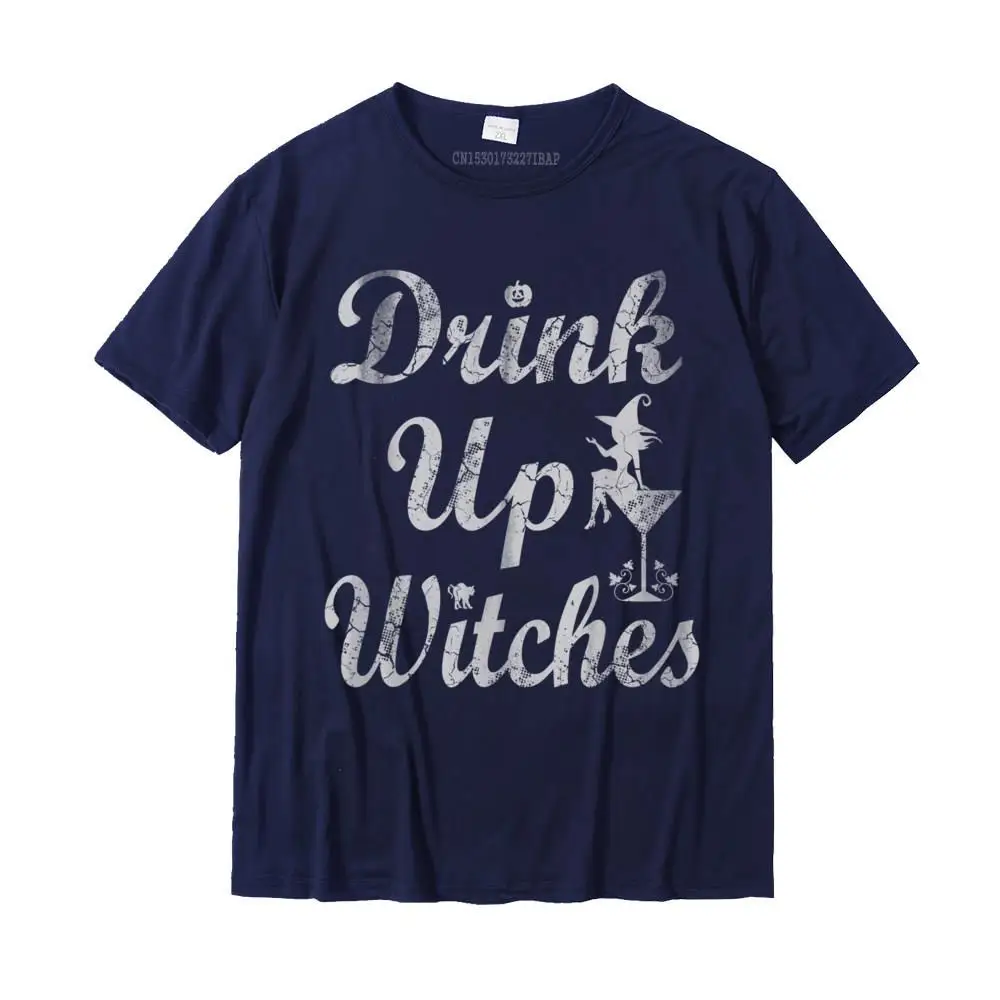 Halloween Drink Up Witches Costume Wine Women Hallowine T-Shirt Design Print T Shirt Prevailing Cotton Young Top T-Shirts