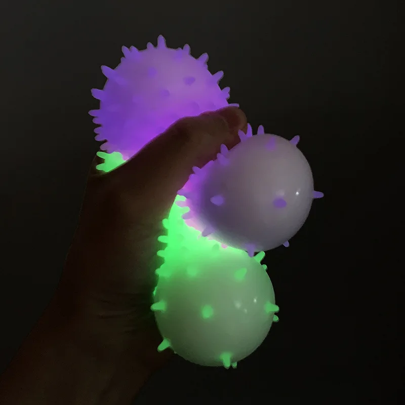 6cm Cute Luminous Ball with Thorns Fidget Toys Kids Massage Balls Decompression Toy Children\'s Toys Office Pressure Release Toy