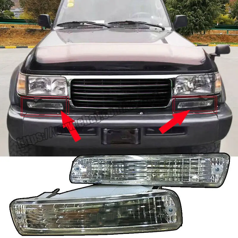 

Подходит для Land Cruiser LC80 FJ80 4500 1991-1997 2 шт./компл. прозрачный индикатор переднего бампера, указатели поворота