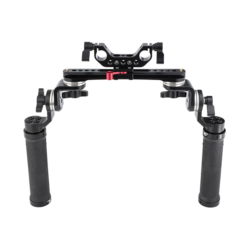 Impugnatura in gomma CAMVATE con attacco per montaggio a rosetta 0a e morsetto per asta da 15mm per sistema di supporto per impianto di montaggio a spalla per fotocamera DSLR