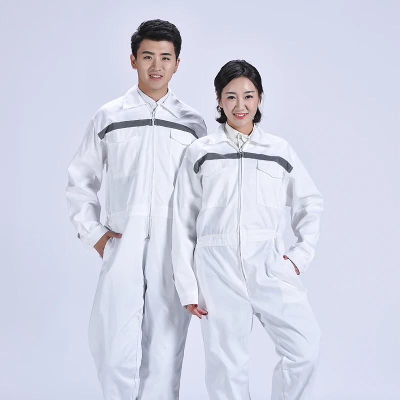 労働者つなぎ服男性/女性長袖オーバーオールフリー船安全反射ストリップ防塵汚れ保護制服ジャンプスーツ