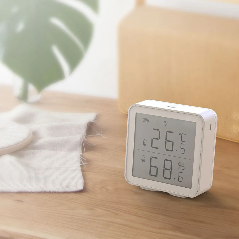 Tuya WIFI Temperature and Humidity Sensor Indoor Hygrometer Thermometer with LCD Display Support Alexa Google Home Smart Life