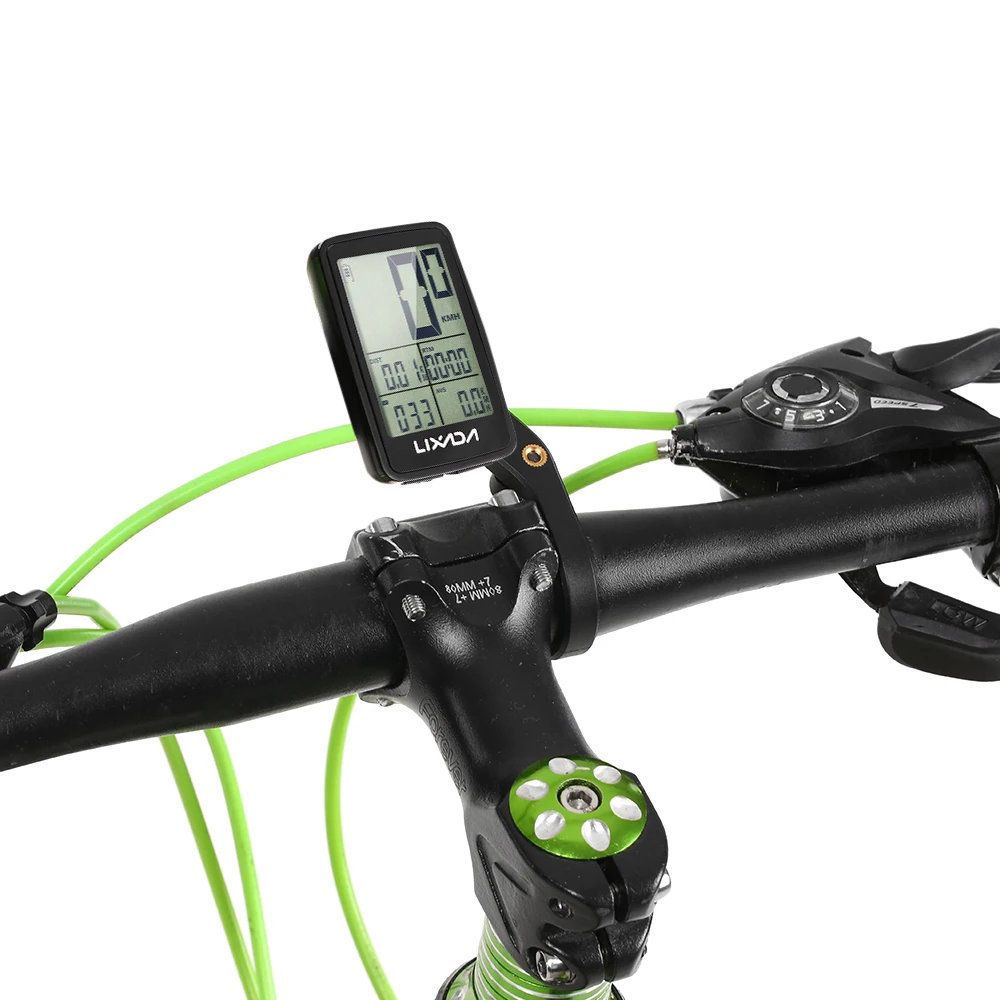 Lixada USB Rechargeable Wireless Bike Cycling Computer Bicycle Speedometer Odometer Stopwatch Speedometer Watch LED Digital Rate