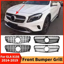 Front Grille Racing Bumper Grill For Mercedes Benz GLA X156 2014-2019 Sport Modification Middle Hood Mesh Decoration Replacement