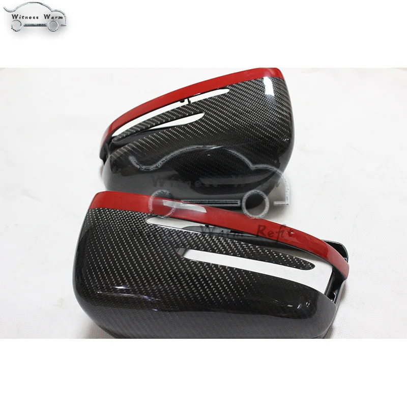 Car Rearview Mirror Shells Side Wing Mirror Cover Cap Carbon Fiber Style Pair Fit for Benz c Class W204 C280 C180 C260 07-14