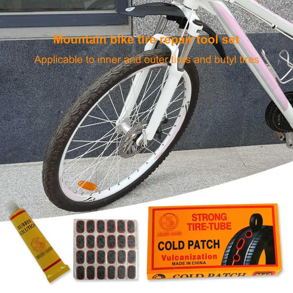 Rubber 1 Set Professional Vulcanization Patch Tire Repair Tool Multifunctional Tire Patches Glue Compact   for Bike