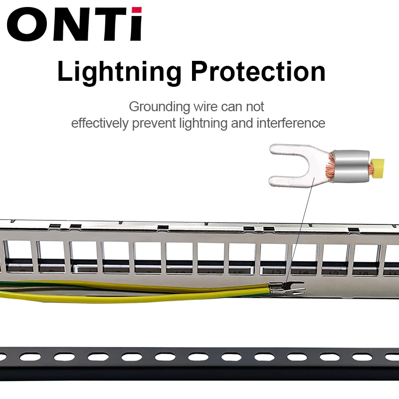 ONTi-24 포트 1U RJ45 차폐 모듈 패치 패널, 19 \