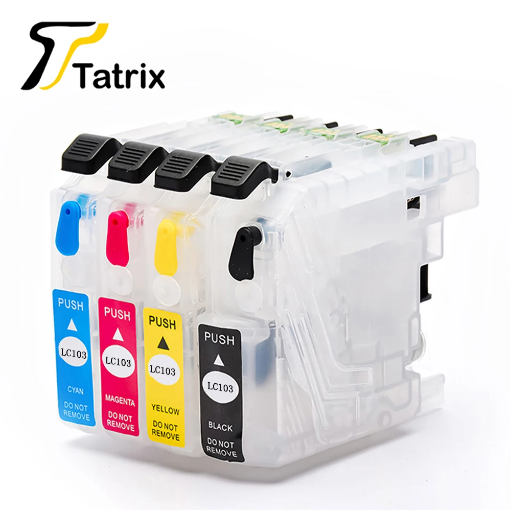 Tatrix for Brother LC103 LC101 Refillable Ink Cartridge For Brother MFC-J4310DW J4410DW J4510DW J4610DW J4710DW DCP-J152W Printe