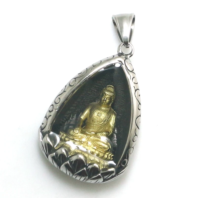 Unisex 316L Stainless Steel Lotus Buddha Newest Pendant