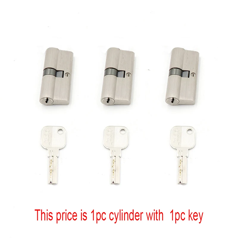 Three Same Key With Three Cylinder For All Double Cylinder Security  Lock Cylinder   Bedroom  Living  Handle  Brass Keys