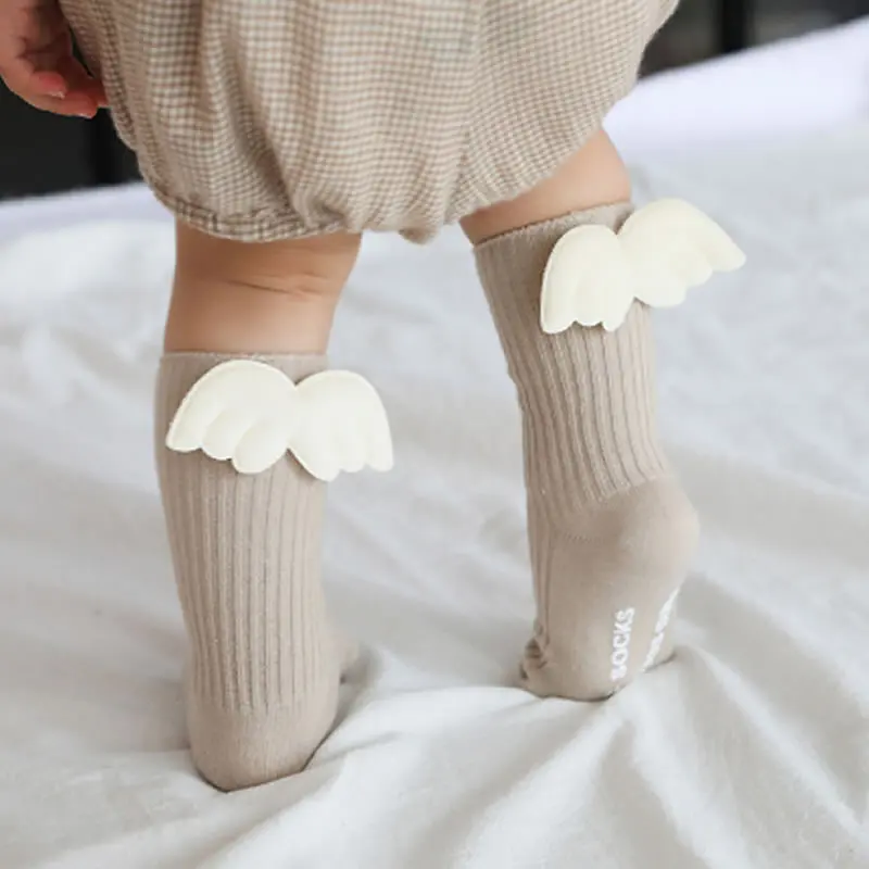 

Baby Stockings Cotton Baby Girl Crew Leg Warmers Angel Wings Children Loose Summer Cute Kids Bunching Legwarmers