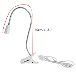 Interruptor de Clip Flexible, portalámparas LED, Cable de alimentación, E27, 35cm, CA 85-265V