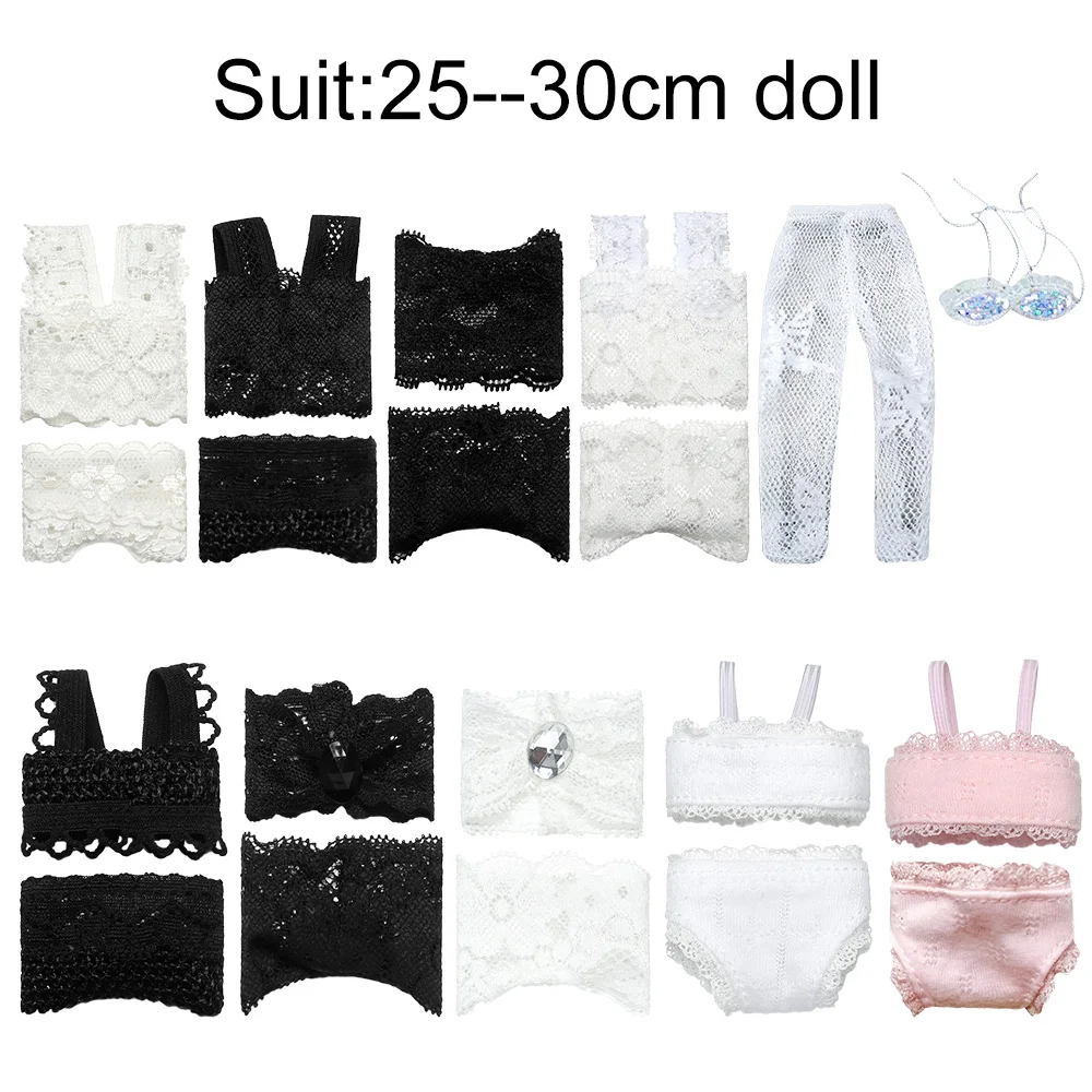 1 Set Sexy Pajamas Colorful 3 In 1 Clothing Underwear Lingerie Bra Dress Lace Homewear Accessories Clothes for Doll - view 5