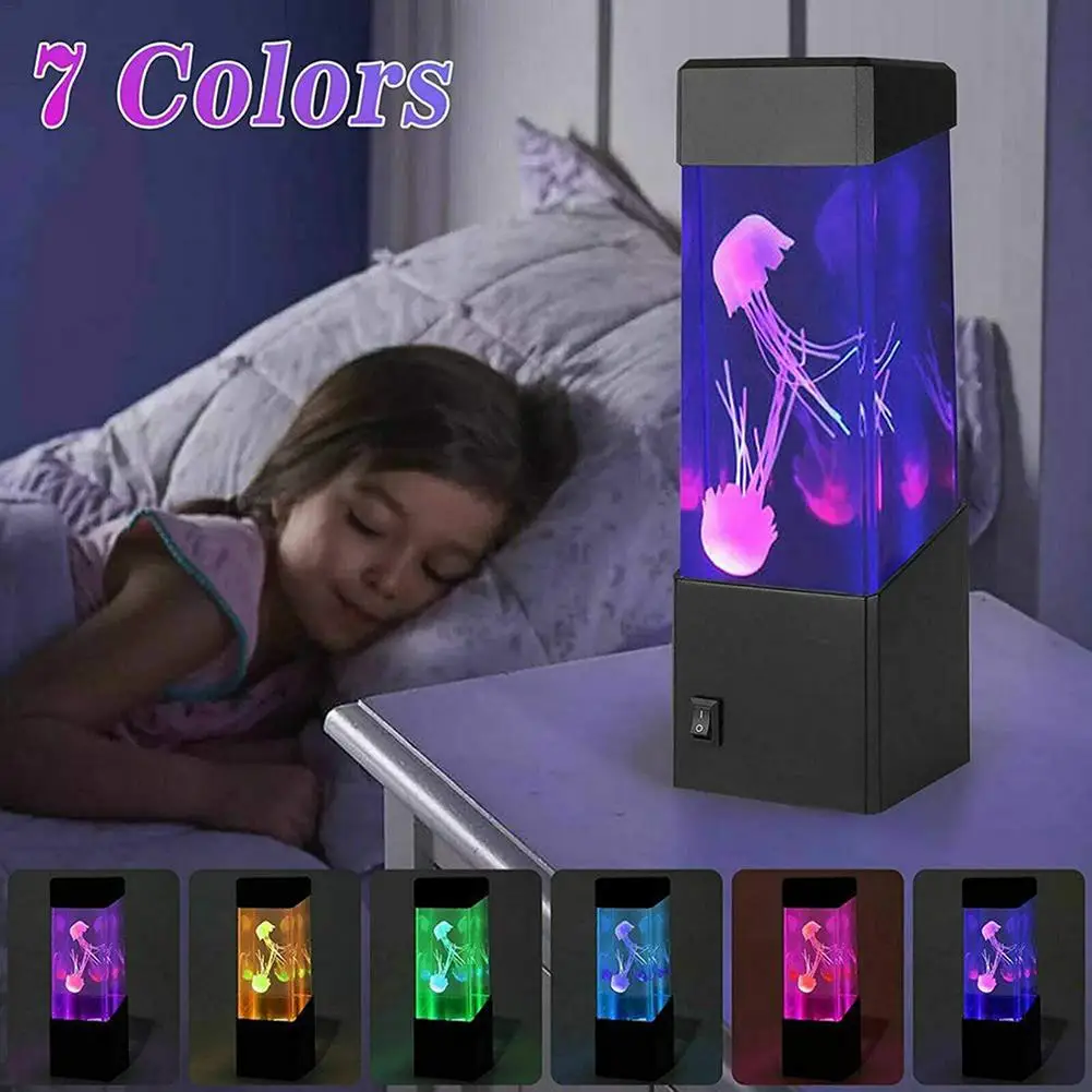 LED Desktop Light Bedside Jellyfish Color Changing Lamp Aquarium Light LED Lights Fish Tank Lamp Night Lamp