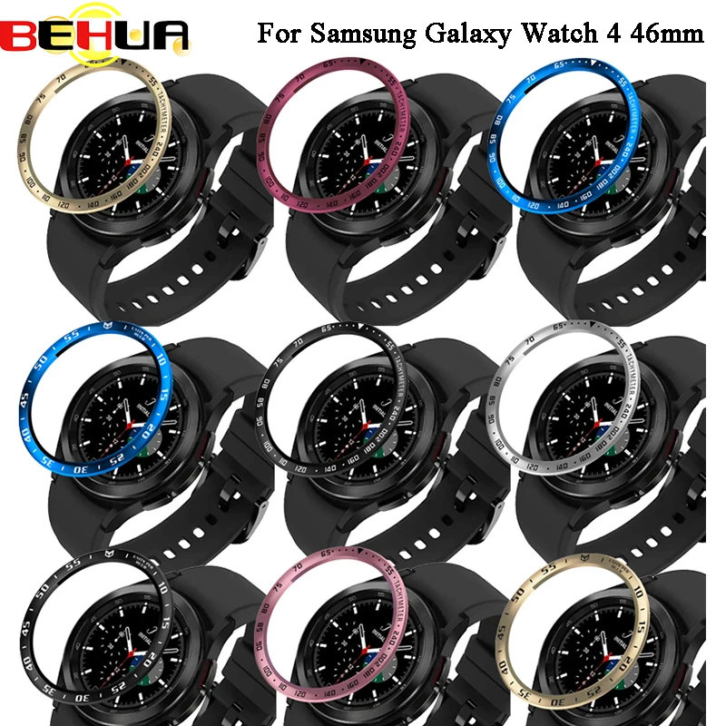 

Чехол BEHUA с кольцом в рамке для Samsung Galaxy Watch 4 Classic, 46 мм, чехол из нержавеющей стали, защитное кольцо от царапин