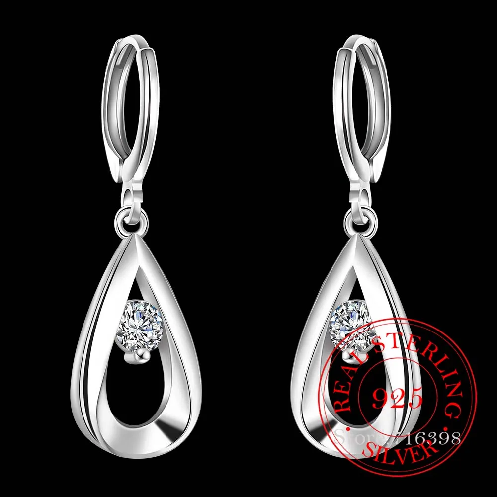 Koreański 925 Sterling Silver romantyczny kropla wody kryształ Vintage długie zwisające kolczyki Dangle dla kobiet 2020 biżuteria ślubna zaręczynowy — zdjęcie 6