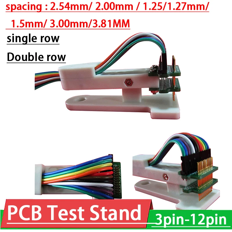 

Burning test clamp 2.54mm 2.00mm 1.27MM 1.5mm Burn Test Fixture PCB Stand Clip pogo pin Debug Download Program ARM JTAG Tool