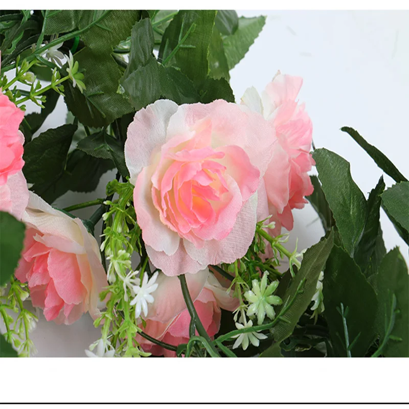 33 رؤساء زهرة/دفعات من الحرير الورود اللبلاب ، الأوراق الخضراء ، وتستخدم للزينة الزفاف الأسرة ، أوراق وهمية diy بها بنفسك إكليل معلق ar #5