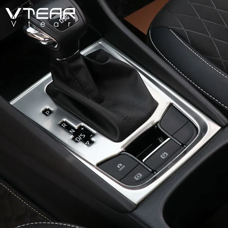 Vtear for Skoda Karoq Gear Shift Box Center Control Panel Cover Sticker Trim Strip Garnish Car-styling Accessories Interior 23