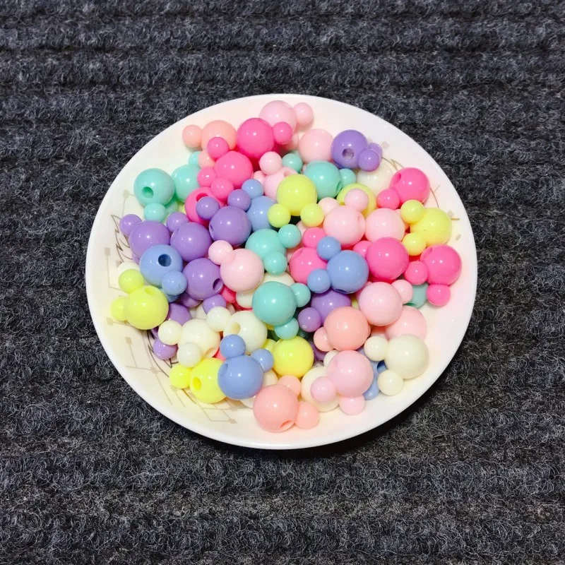 20Pcs/Lot 15mm Acrylic Mouse Mickey Head Loose Spacer Beads For Needlework Jewelry Making Handmade Diy Bracelet Accessories