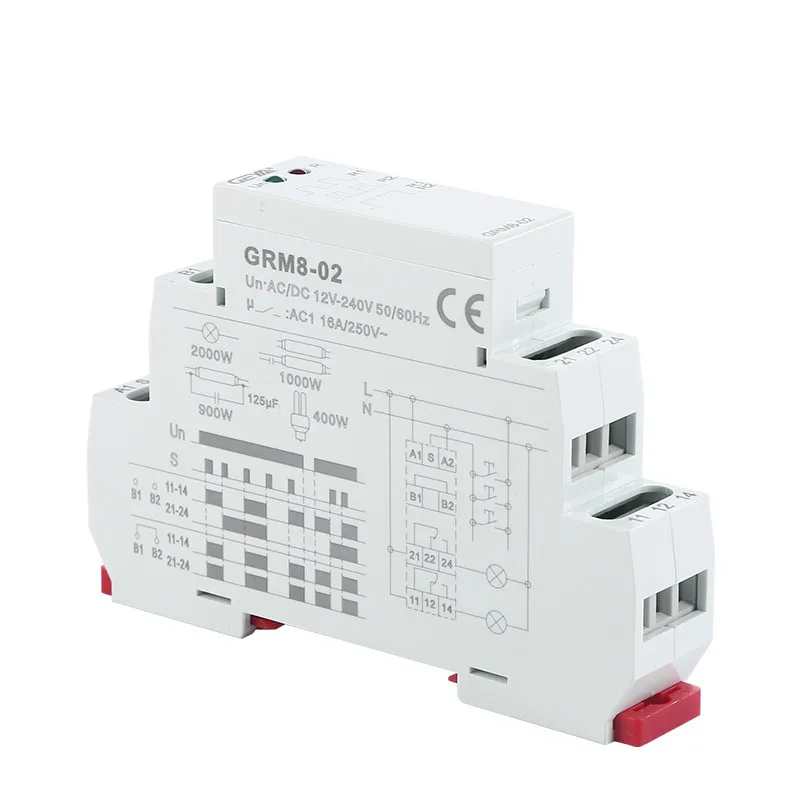 Din Rail Electronic Latching Relay Memory Relay SPDT 16A Step Relay AC230V OR AC/DC12-240V  Impulse Relay GRM8