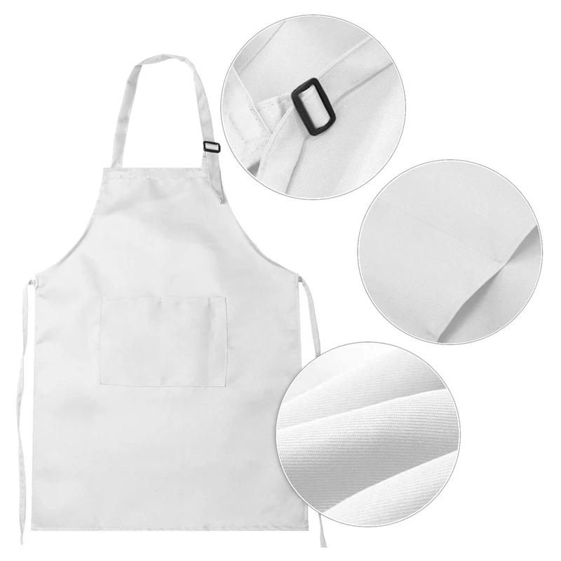 6-Piece Children\'s Apron and Chef Hat Set Adjustable Children\'s Kitchen Apron for Cooking and Painting