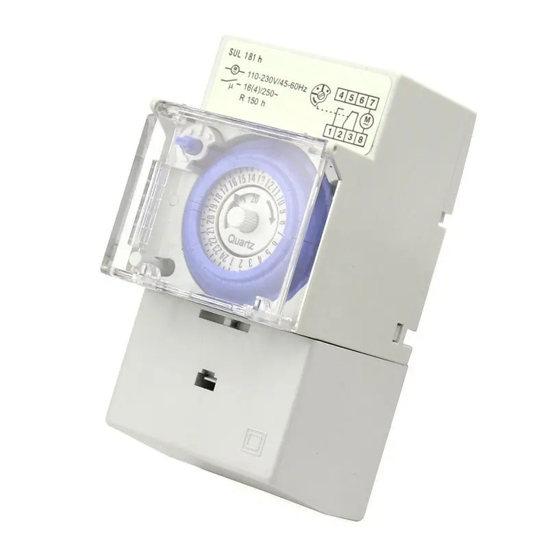 SUL181H Mechanical Timer 24 hours Time Switch Relay Electrical Programmable Timer 24 hour Din Rail Timer Switch