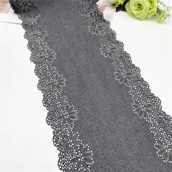 3y/lot Width 22.50cm Dark Blue Stretch Lace Trims For Clothing Accessories Dress Sewing Applique Costume Fabrics Bra Lingerie