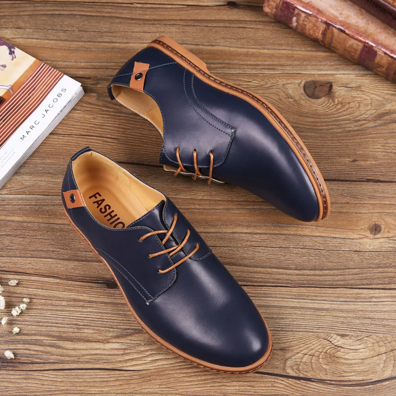 Plus Size 48 Leather Casual Shoes for Men Luxury Brand Designer Sneakers High Quality Casual Business Leather Shoes Men Oxfords