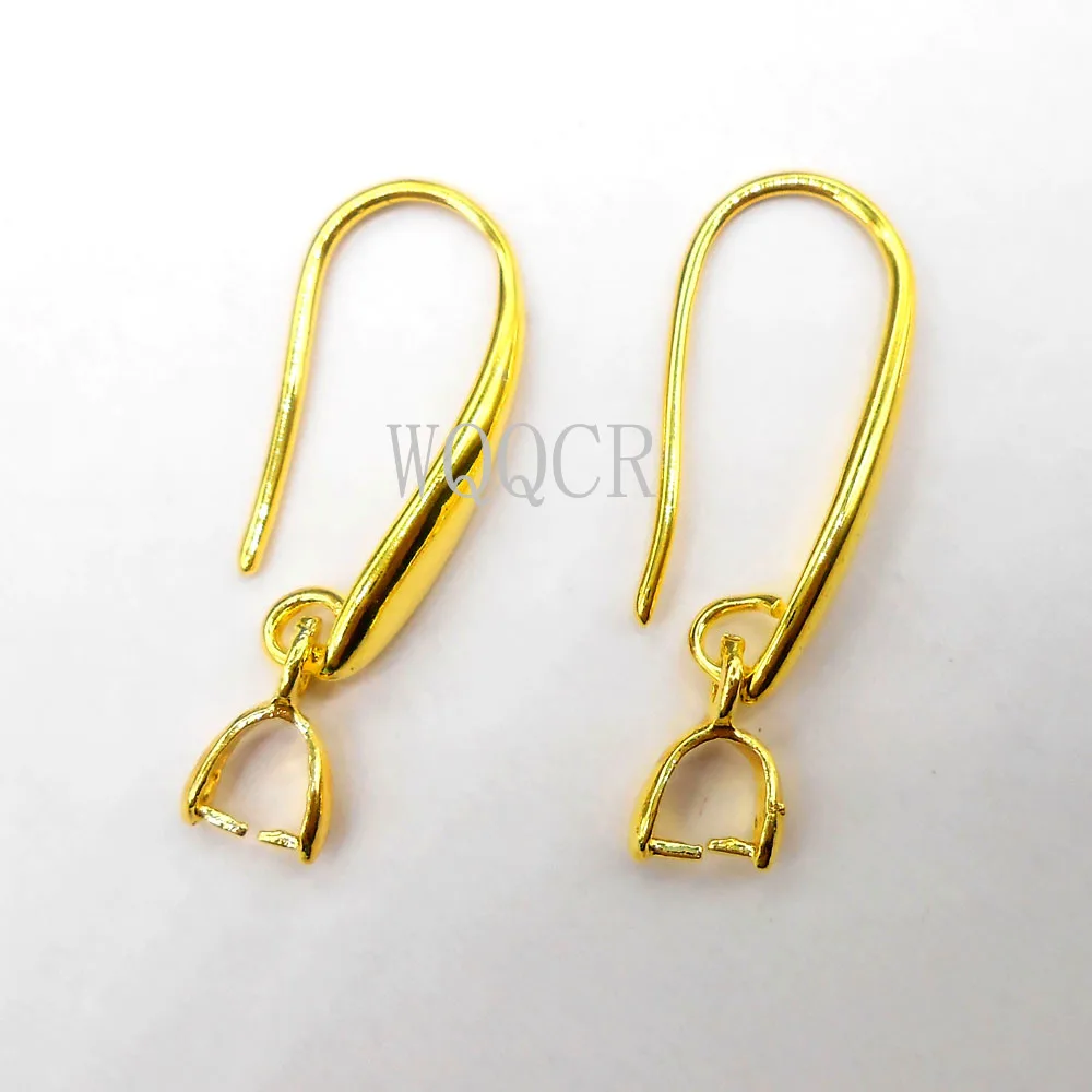 Top Quality 18K Gold Hook DIY Earring Parts Matte Surface Findings for Jewelry Making Component Accessories Wholesale 50PCS