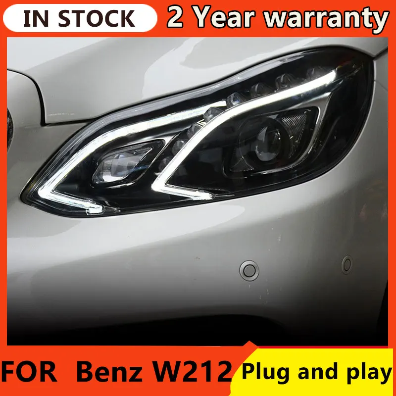 For Car Benz W212 Headlights 2009-2016 DRL Day Running Light LED Bi Xenon Bulb Fog Lights Car Accessory E200 E300 W211 Head Lamp