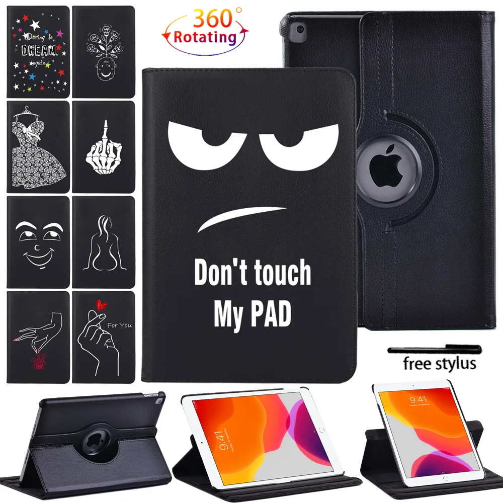 360 Rotating Tablet Case for Apple IPad Mini 1/2/3/4/5/IPad 2/3/4/Ipad 5th/6th/7th/8th Anti-Vibration Protection Case+ Stylus