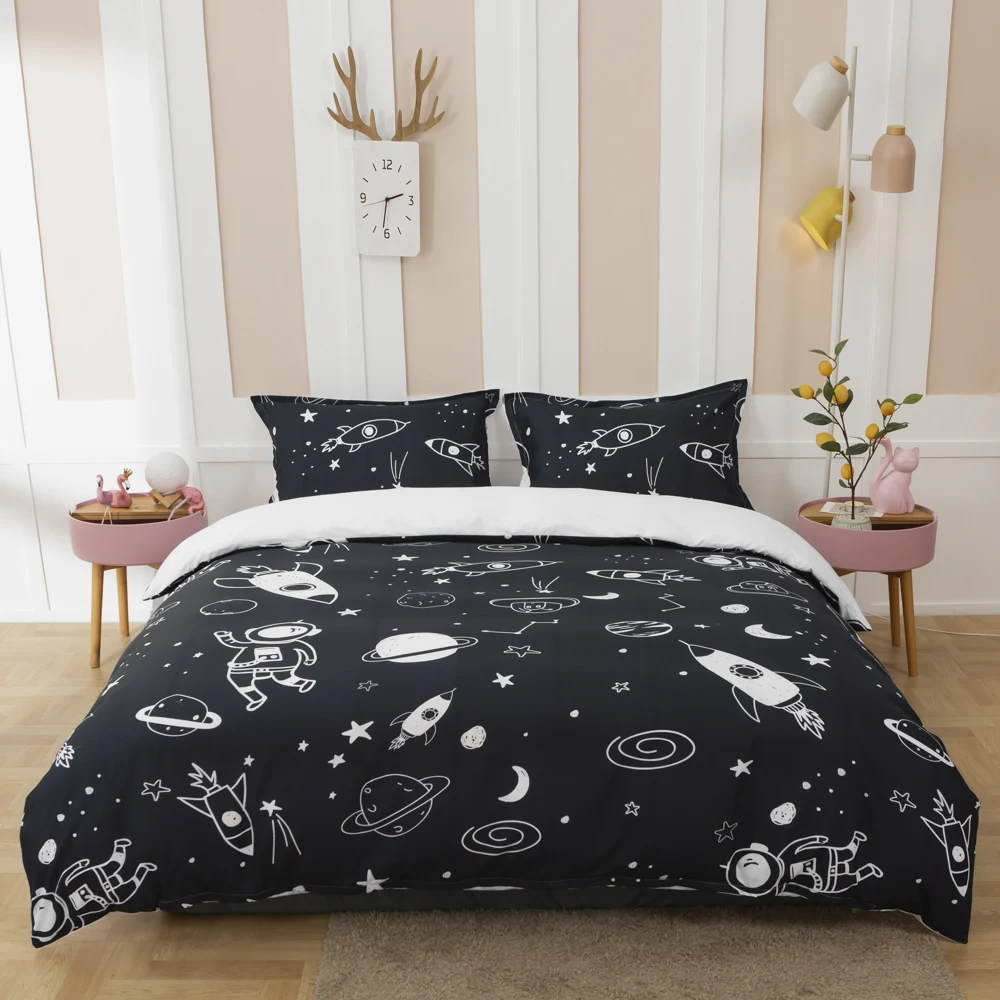 Bedding Sets Double Size Luxury Christmas Duvet Cover and Pillowcase Set King Single Bed Comforters Children's New Year Gift