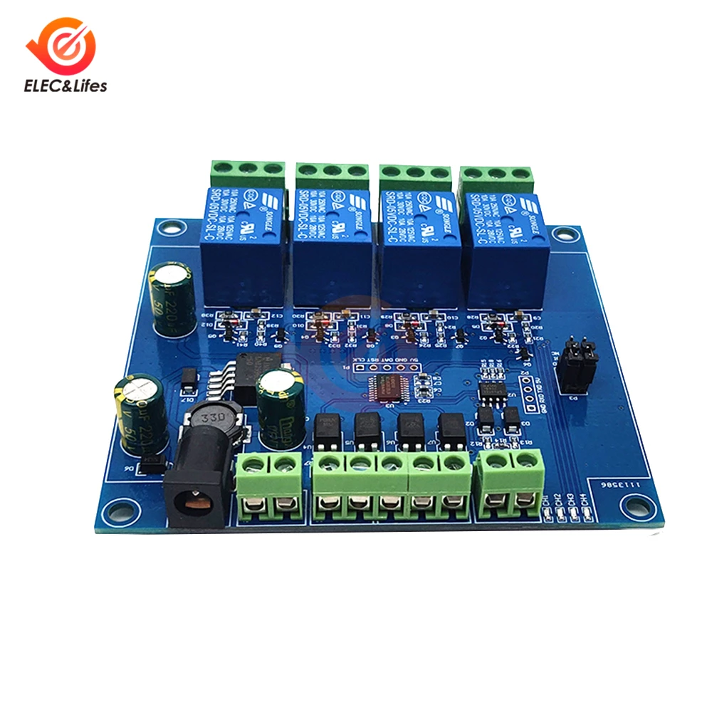 Modbus RTU 7-24V/AC 220V 4 channel Relay Module Switch RS485/TTL UART Communication Interface Anti-reverse Connection 8-bit MCU