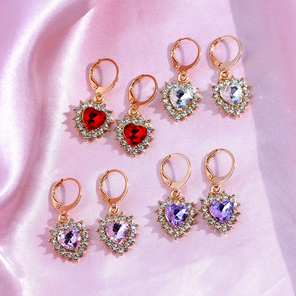 Caraquet Classic Design Crystal Heart Drop Earring for Women High Quality Rhinestone Earring Romantic Timeless Love Jewelry Gift
