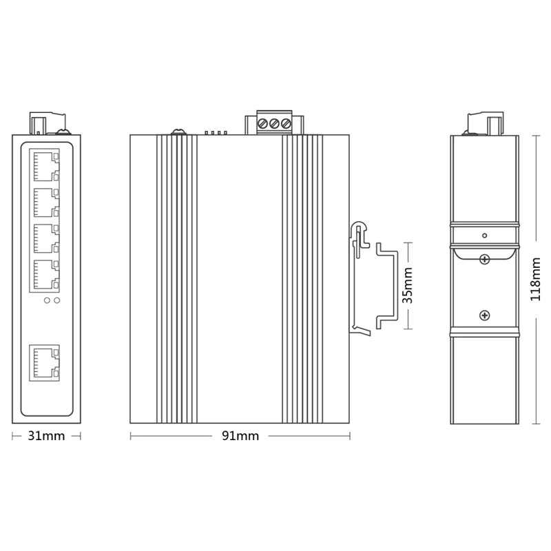 Imagem -06 - Keeplink-switch Ethernet Megabit Uplink Poe e Ethernet Plug And Play Não Controlado Trilho Din Ip40 Portas