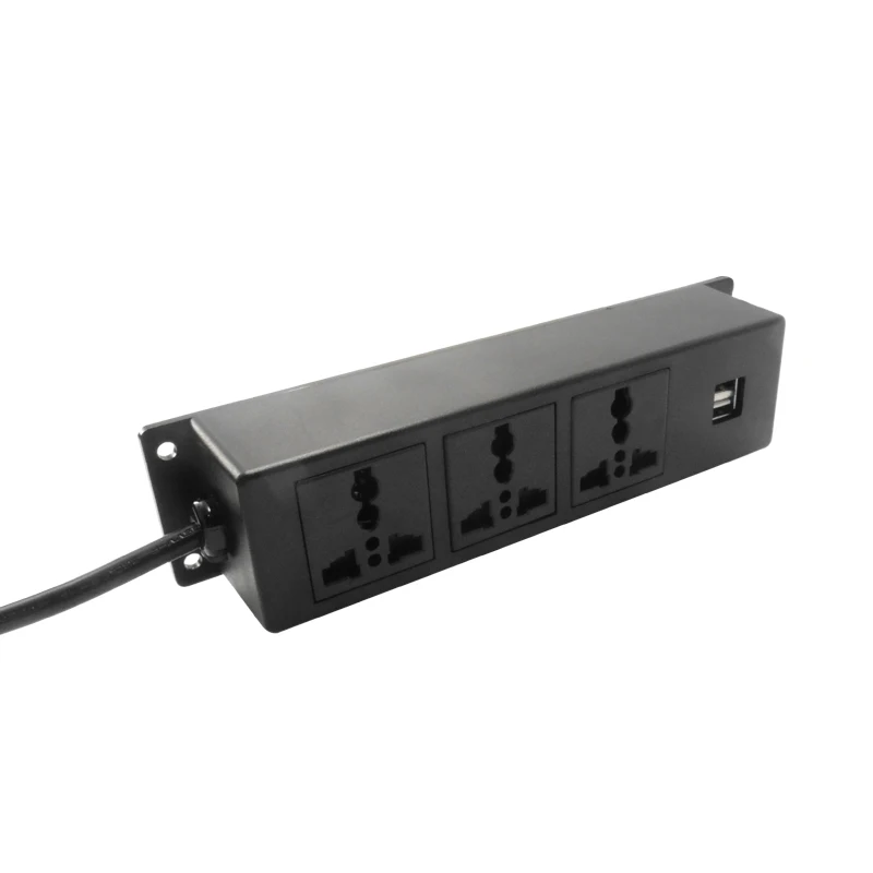 Wall Desktop Fixed Installation Socket Outlet With USB Socket 5V 2.1A 3 Universal AC Socket 2M Ectension Cord  Power Socket