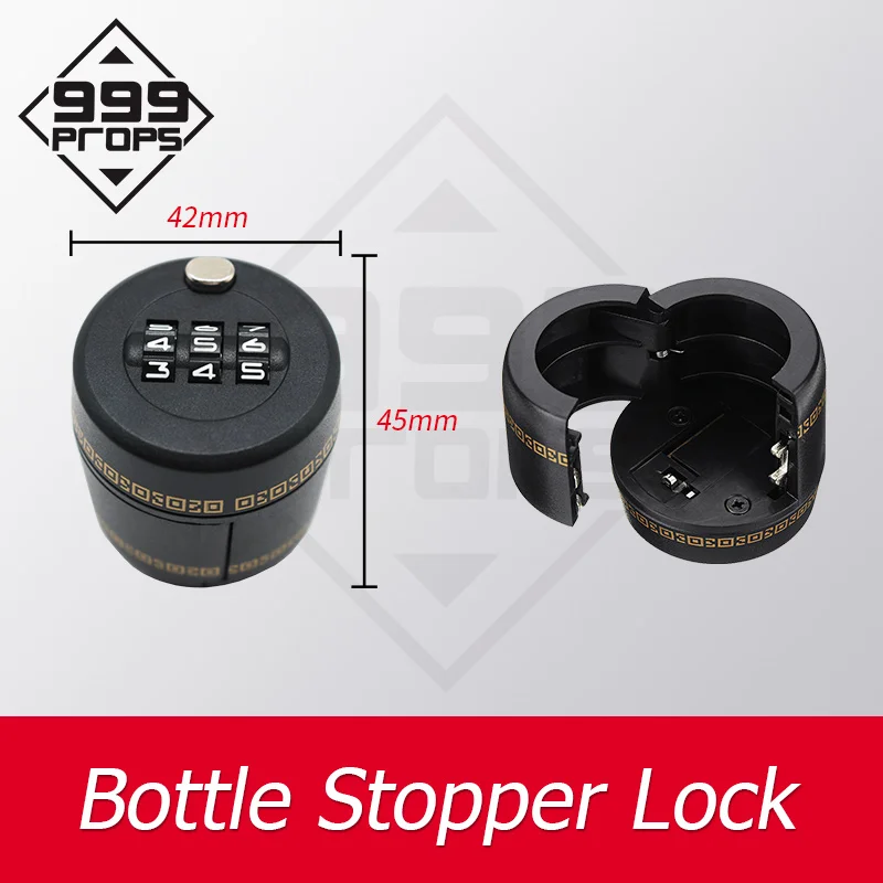 

bottle lock liveroom escape game 3-digit puzzle Lock place the lock on narrow-neck bottle to hide clues 999PROPS