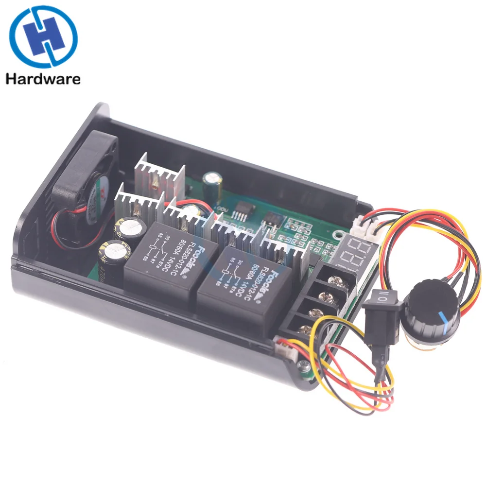 Controlador de velocidad del Motor, dispositivo con pantalla Digital LED, 12V, 24V, 36V, 48V, MAX60A, PWM, CC, marcha atrás, con interruptor de bajada del Motor